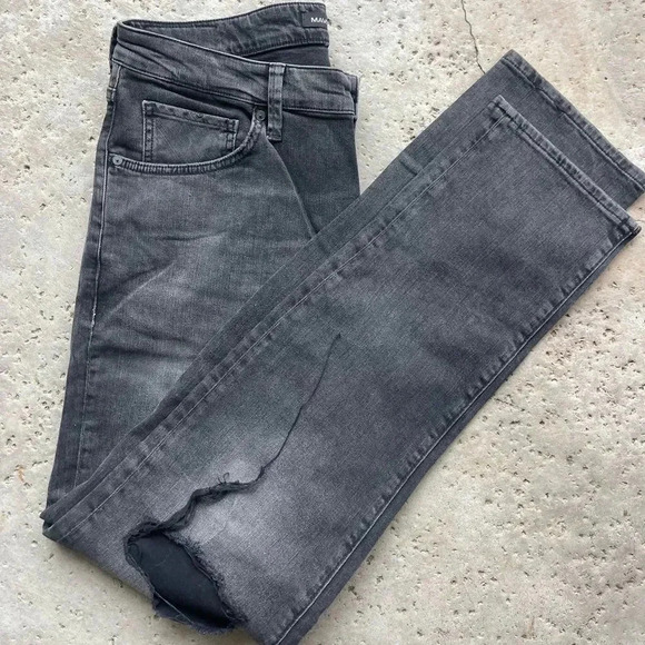 Mavi Jake Jeans Mens 36 x 34 Black Wash Slim Leg Distressed Jeans - Picture 2 of 15
